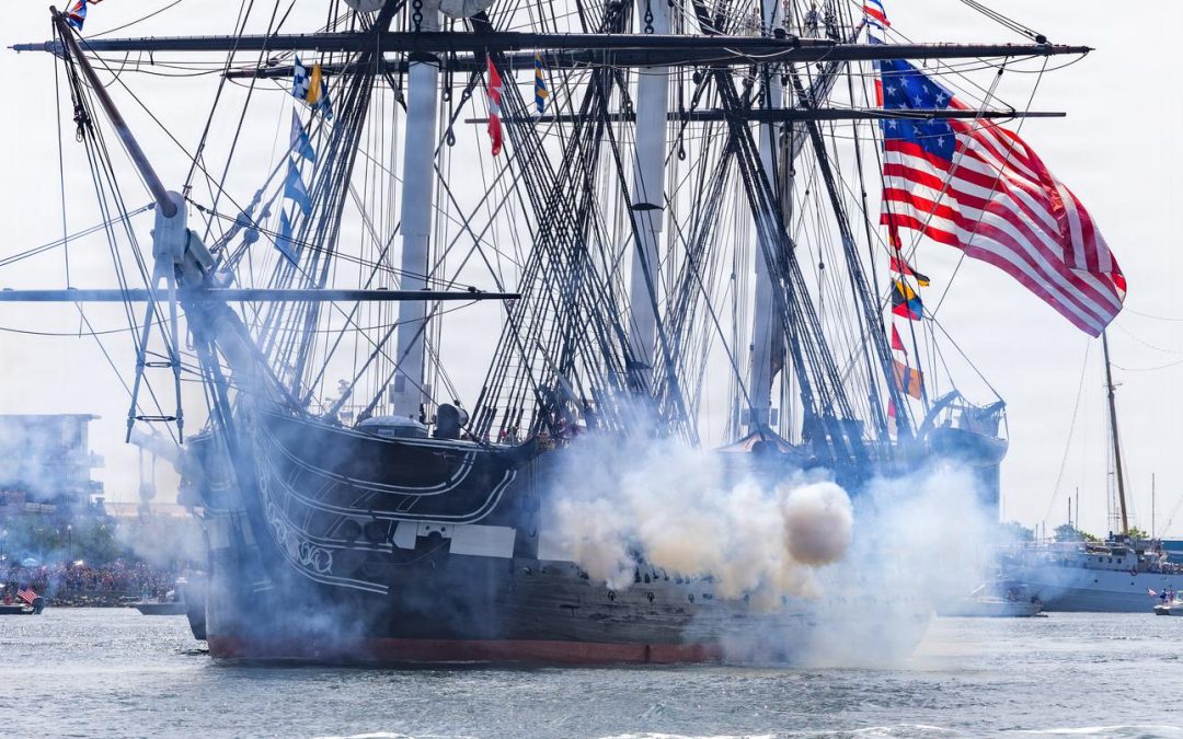 USS Constitution, Coast Guard Eagle highlight Sail 250 Boston