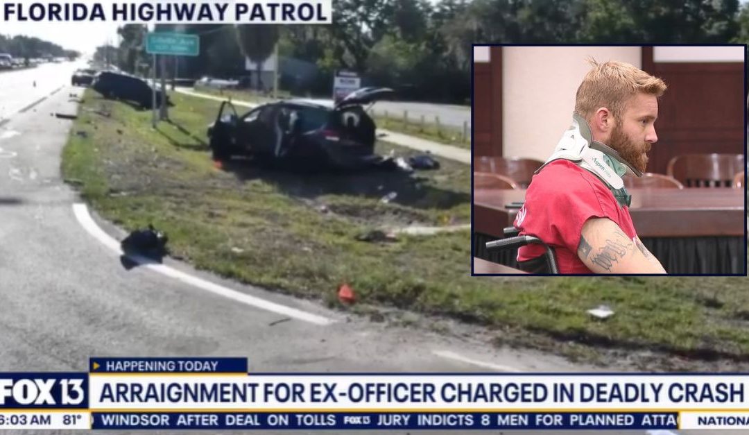 Police officer late for work topped 100 mph in 50 zone before he slammed into a woman delivering for Uber Eats with her children, killing 6-year-old girl: Cops