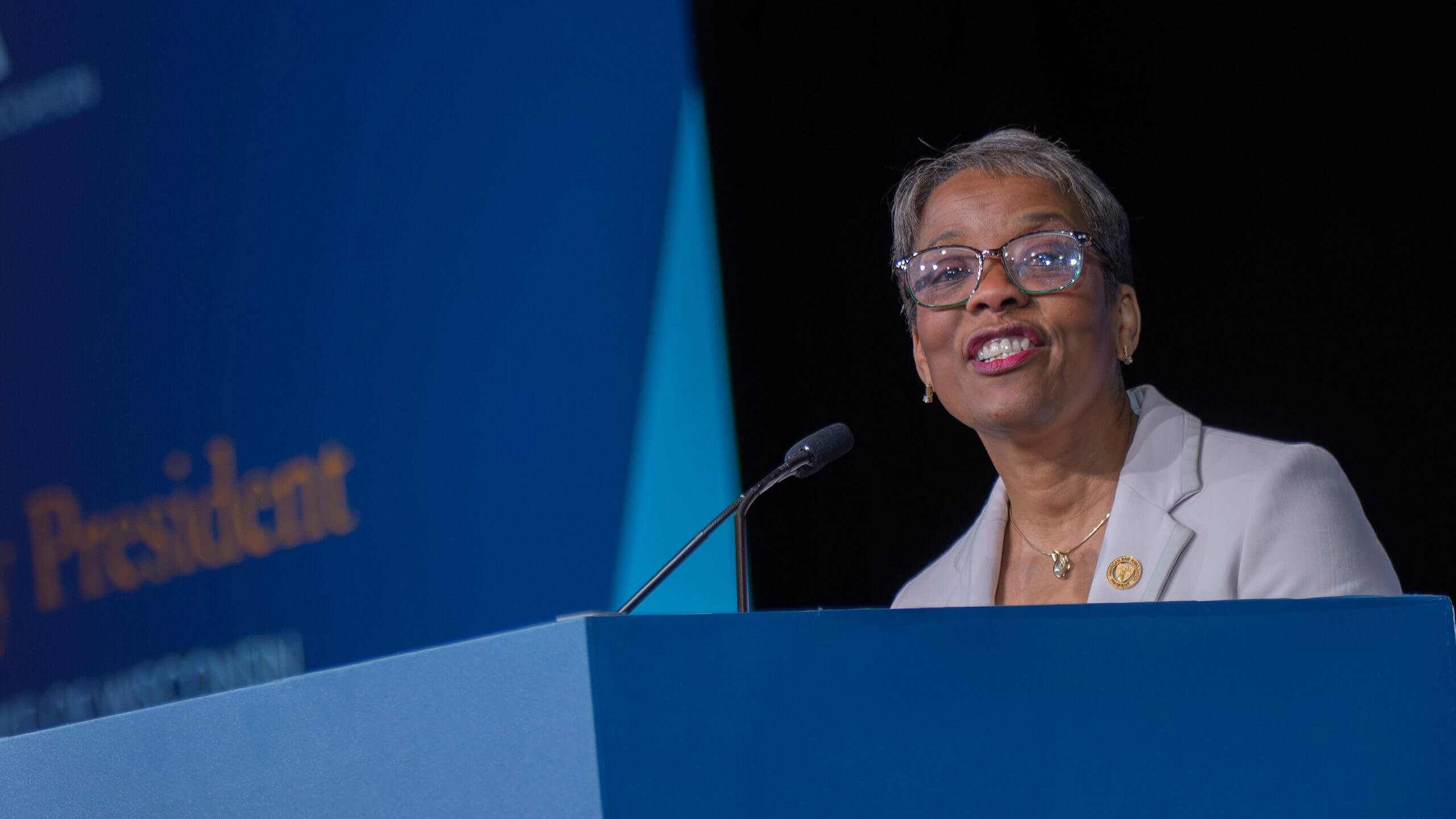 ABA President Michelle A. Behnke addresses House of Delegates