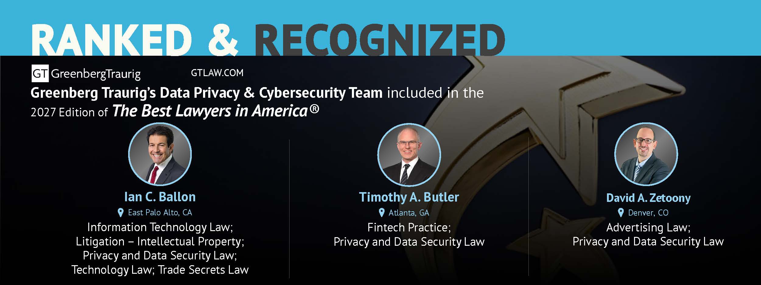 GT Data Privacy Team Recognized in Best Lawyers in America® 2027