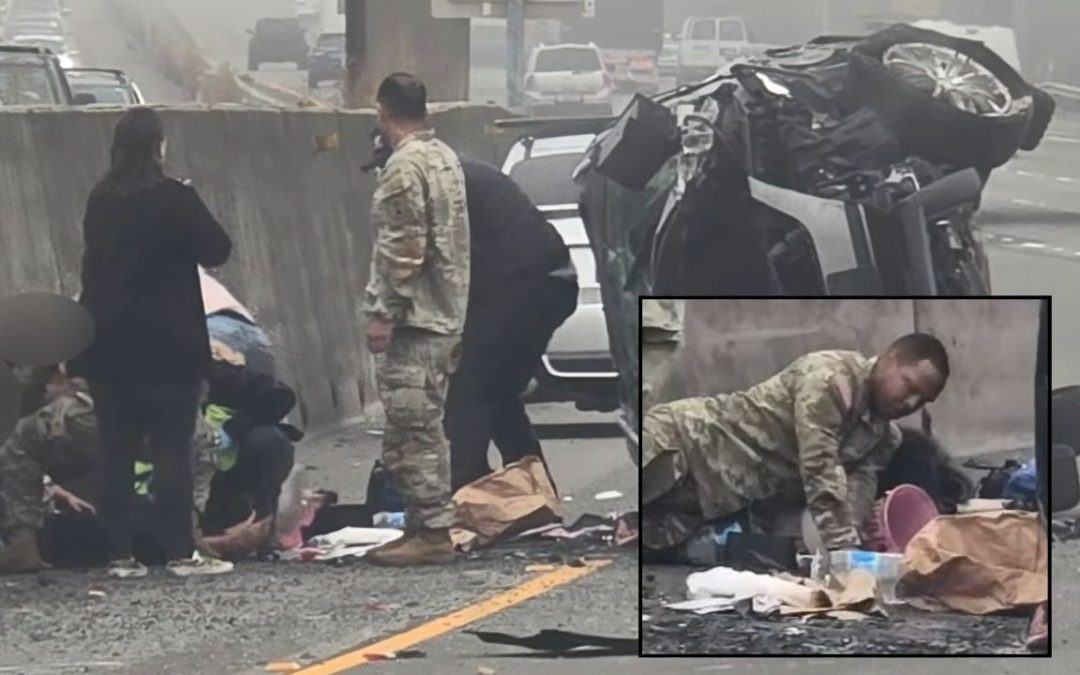 Mother tells daughters 'I'm going to kill you' before pulling knife out while driving and stabbing away at them, crashes SUV then climbs out and keeps attacking: Police