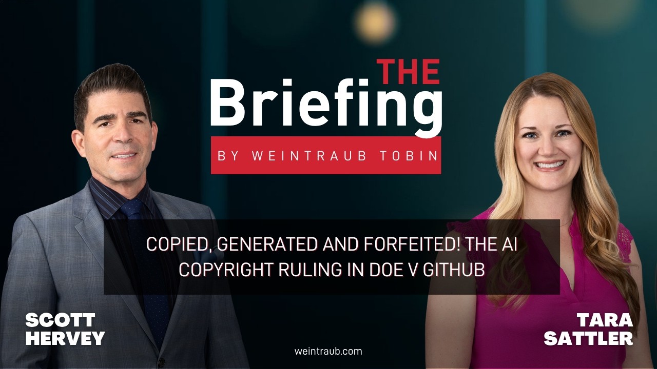 The Briefing: Copied, Generated and Forfeited! The AI Copyright Ruling in Doe v GitHub