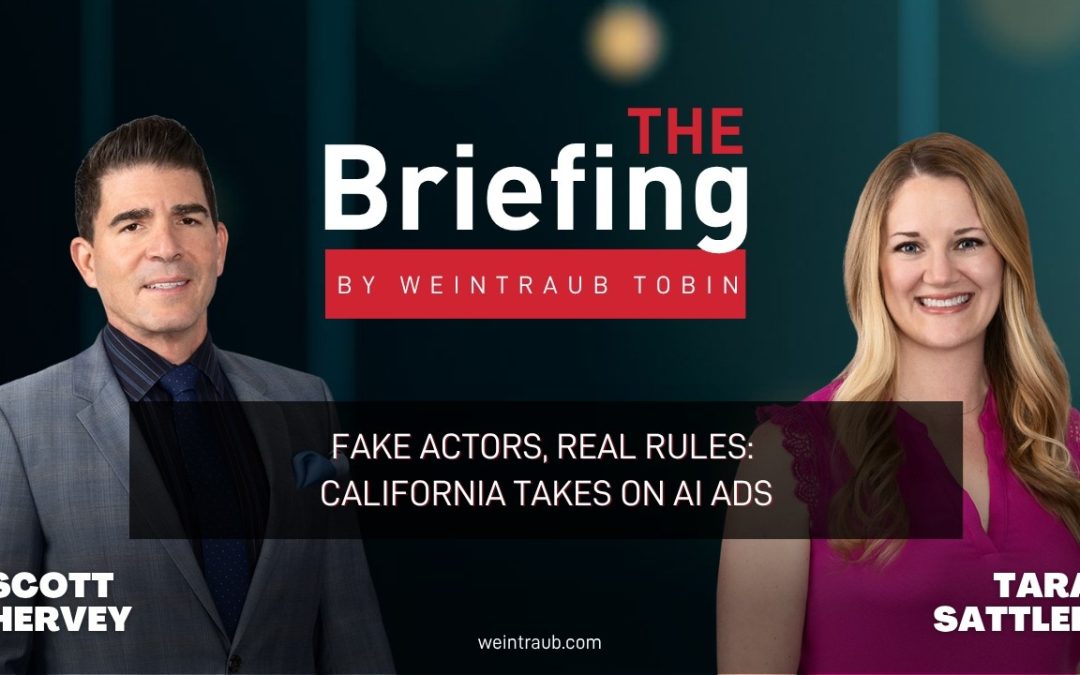 The Briefing: Fake Actors, Real Rules: California Takes on AI Ads